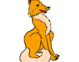 Coloring page Red fox painted bysayde