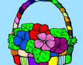 Coloring page Basket of flowers 6 painted bymarla