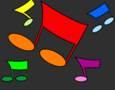 Coloring page Musical notes painted byInes