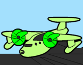 Coloring page Plane with propellers painted byAhmad Farhan 