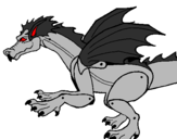 Coloring page Fierce dragon painted byrouit