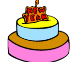 Coloring page New year cake painted bySophie-May