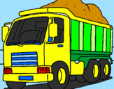 Coloring page Dumper truck painted byLAPD HAND UP MAN