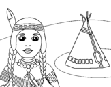 Coloring page Indian and teepee painted byLLLLLLLLLLLLLLLLLLLLLLLLL