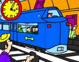 Coloring page Railway station painted byAhmad Farhan