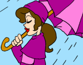 Coloring page Rain II painted byInes
