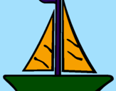 Coloring page Sailing boat painted byLousi