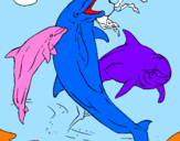 Coloring page Dolphins playing painted byANTONELLAREICH