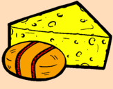 Coloring page Cheeses painted bylalachica