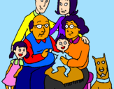 Coloring page Family  painted byAye
