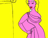 Coloring page Young Greek woman painted bycamille