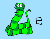 Coloring page Snake painted byLeo