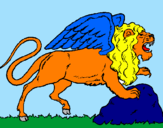 Coloring page Winged lion painted bymarla