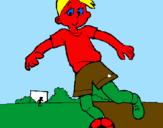 Coloring page Playing football painted byEleanor