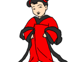 Coloring page Chinese girl painted byleticr2