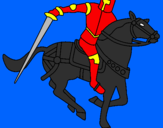 Coloring page Knight on horseback IV painted byGhost horse