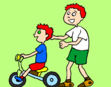 Coloring page Tricycle painted bybreno
