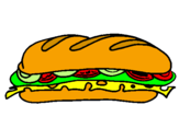 Coloring page Vegetable sandwich painted bytada