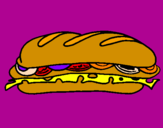 Coloring page Vegetable sandwich painted byAriana $