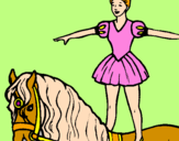 Coloring page Trapeze artist on a horse painted byEmily