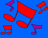 Coloring page Musical notes painted bylalachica