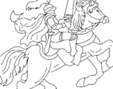 Coloring page Knight on horseback painted byleo
