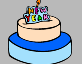 Coloring page New year cake painted byiuhbc