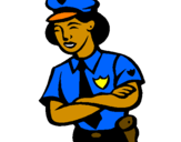 Coloring page Police woman painted bylikacho
