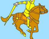 Coloring page Knight on horseback IV painted bymarla