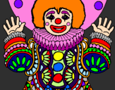 Coloring page Clown dressed up painted byalan