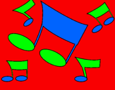 Coloring page Musical notes painted bymusic girl