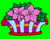Coloring page Basket of flowers 8 painted bybeth