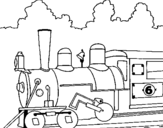 Coloring page Locomotive painted byju