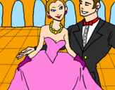 Coloring page Prince and princess at the dance painted bymorgan miller