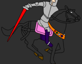 Coloring page Knight on horseback IV painted byufgc
