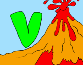 Coloring page Volcano  painted byjack newstead