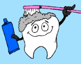 Coloring page Tooth cleaning itself painted bymorgan miller