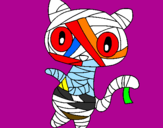 Coloring page Doodle the cat mummy painted byharmony