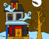 Coloring page Ghost house painted bymiguel