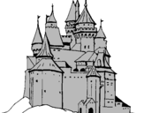 Coloring page Medieval castle painted byAmelia