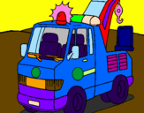 Coloring page Tow truck painted byJESUS