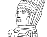 Coloring page Toltec giant painted bymayan toltec statue