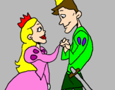 Coloring page Prince and princess looking at each other painted bysavannah