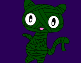 Coloring page Doodle the cat mummy painted bymariana