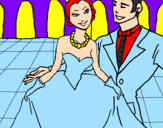 Coloring page Prince and princess at the dance painted byEli