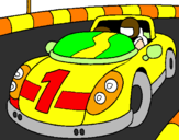 Coloring page Race car painted byindiano 1