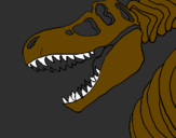 Coloring page Tyrannosaurus Rex skeleton painted bynick