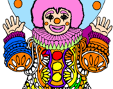 Coloring page Clown dressed up painted bylara