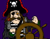 Coloring page Pirate captain painted byyasmim