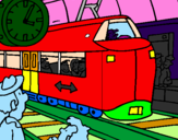 Coloring page Railway station painted byJESUS